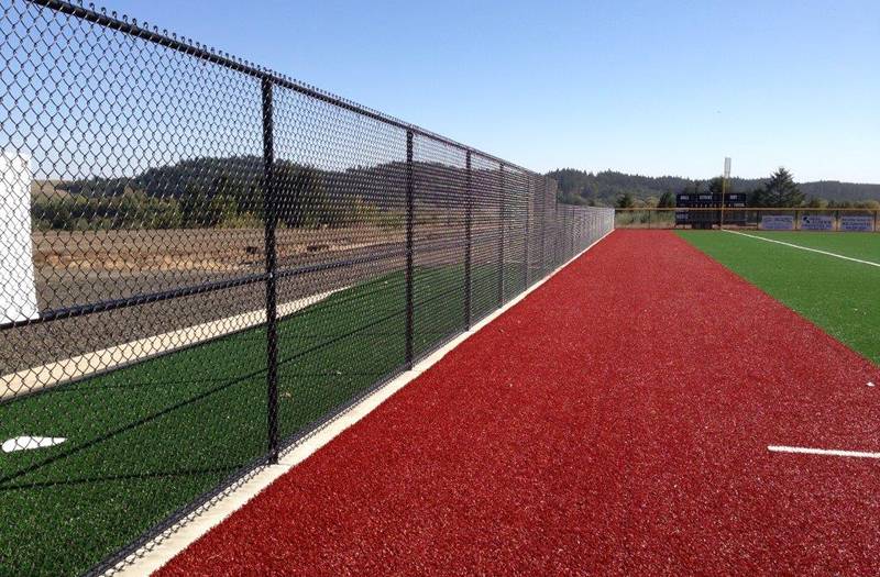 Black chain link fence for sport fields.