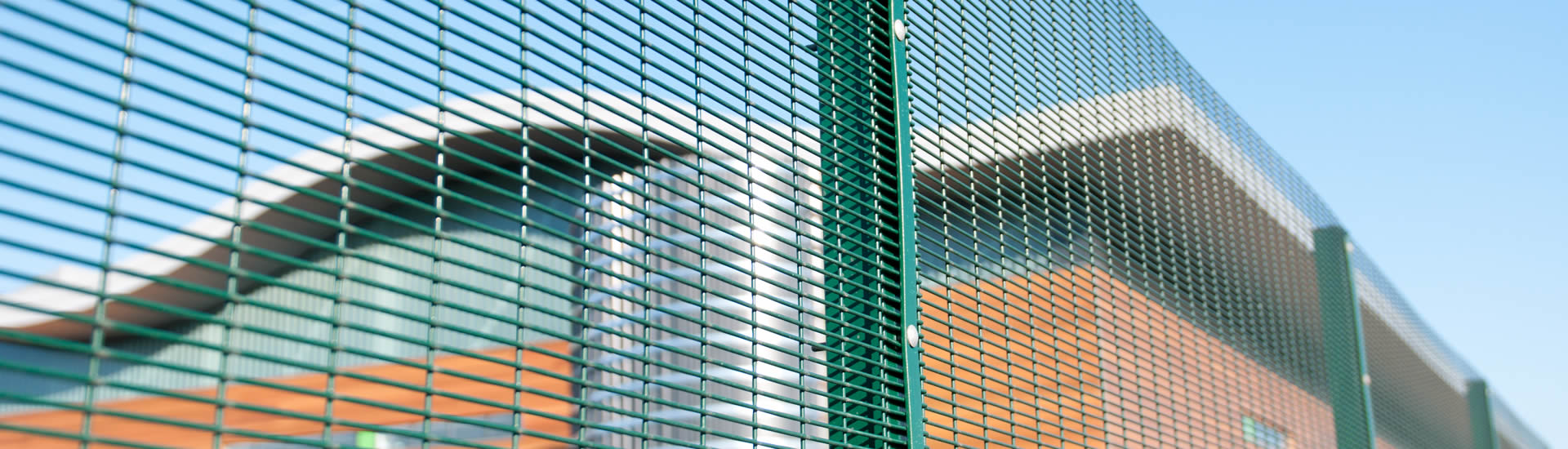 Green color 358 high security fence is used as security wall in the factory.