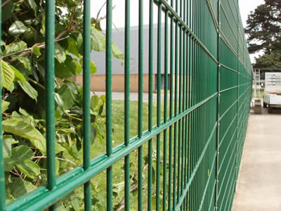 This is double wire security fence in community.