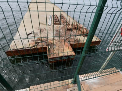 This is welded wire port fence in the port.